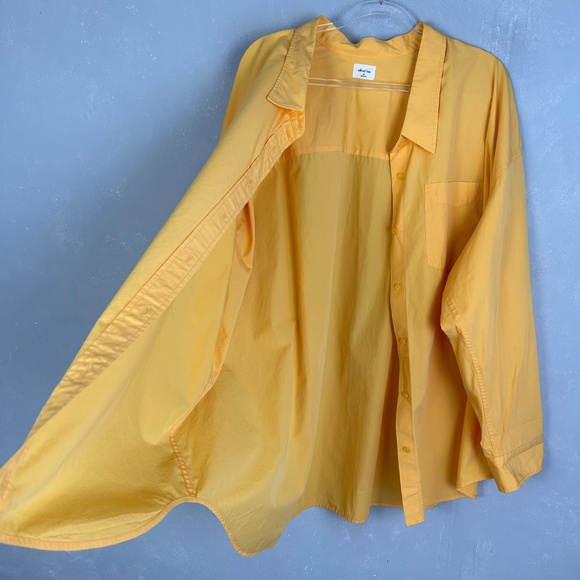 Aritzia Wilfred Free size 2XL long sleeve button up poplin relaxed yellow NEW - Picture 10 of 13